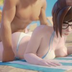 Mei in Bikini get fucked on beach