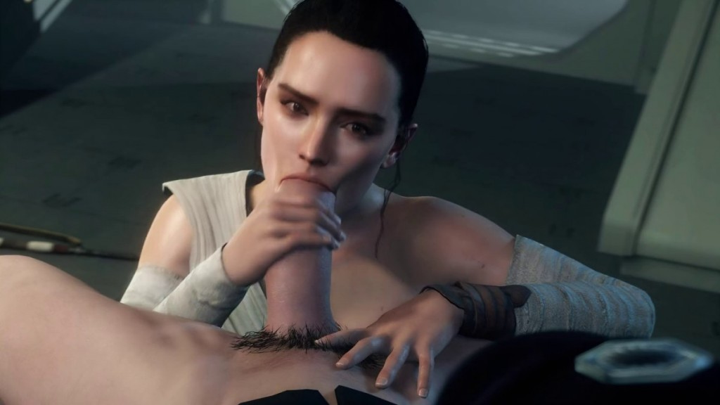 Rey giving a handjob and blowjob
