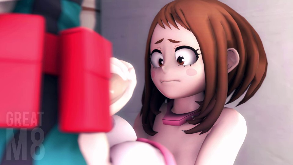 Uraraka Facial cumshot from Deku