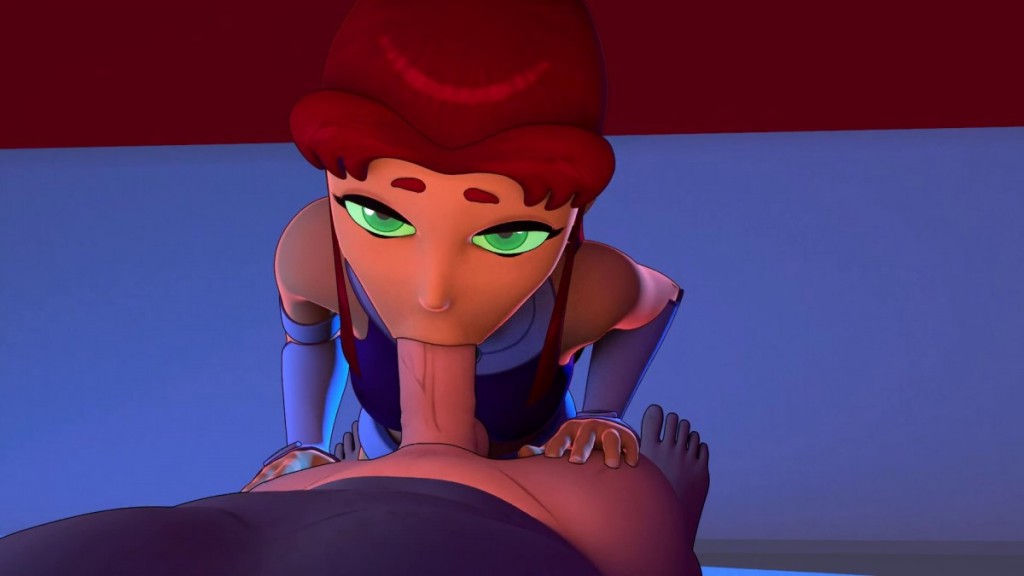 Starfire giving a blowjob