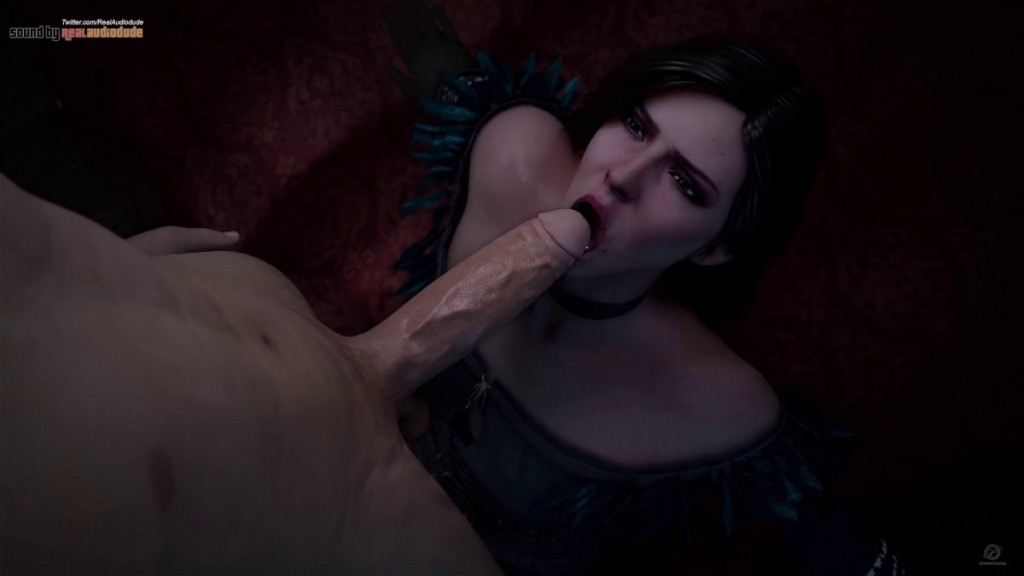 Yennefer giving a blowjob