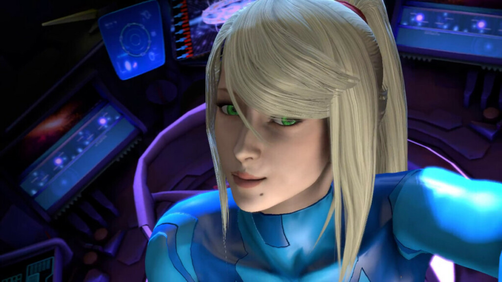 Samus measuring her cock