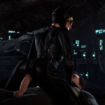Catwoman riding Batman