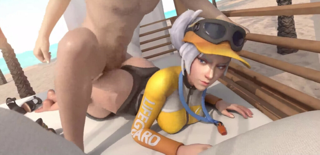 Lifeguard Lian gets fucked on the beach
