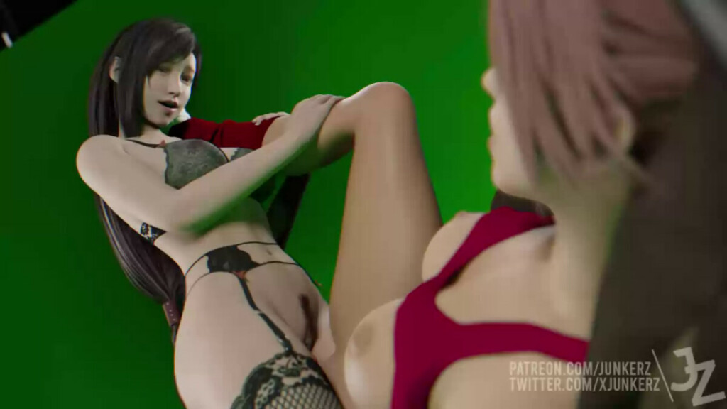 Tifa, Jessie and Double sided dildo