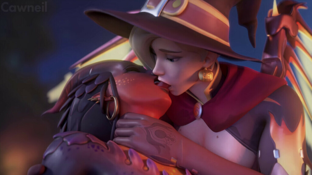 Dragon Symmetra and Witch Mercy