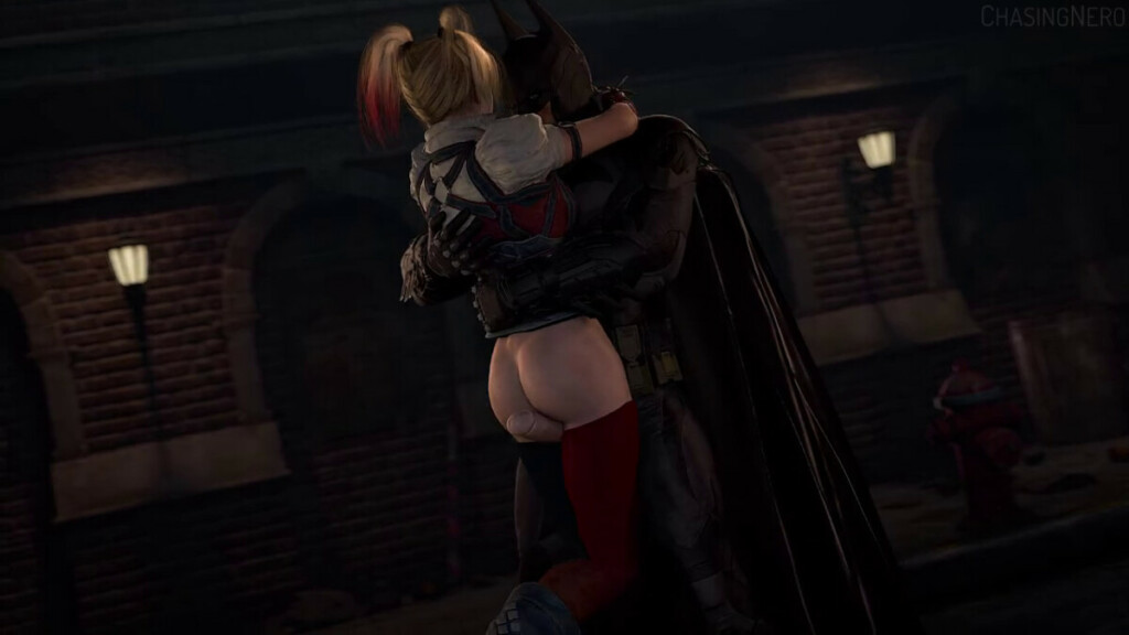 Batman getting a thighjob from Harley