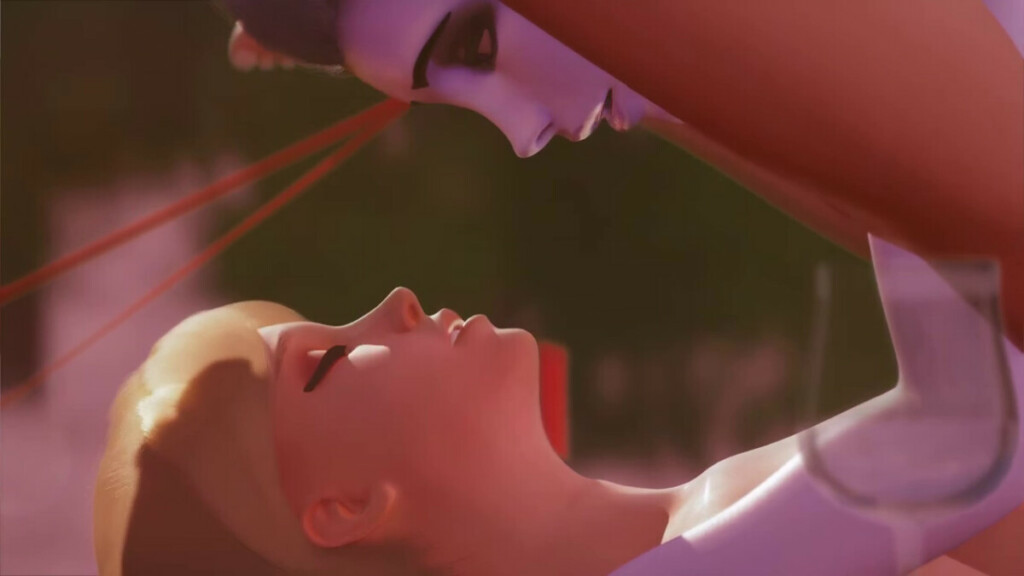 Mercy fucked by Widowmaker with strap-on