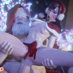 Santa punishing D.va for being naughty
