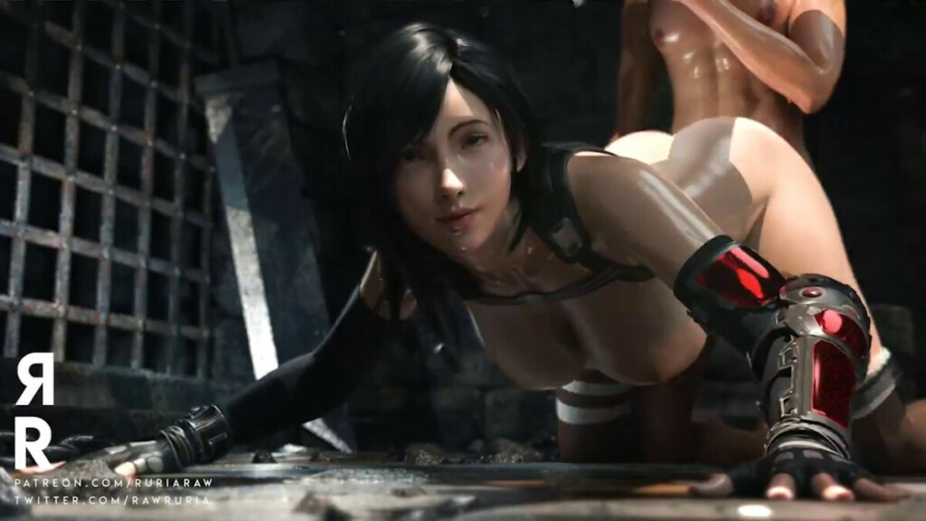 Tifa having a break in the dungeon