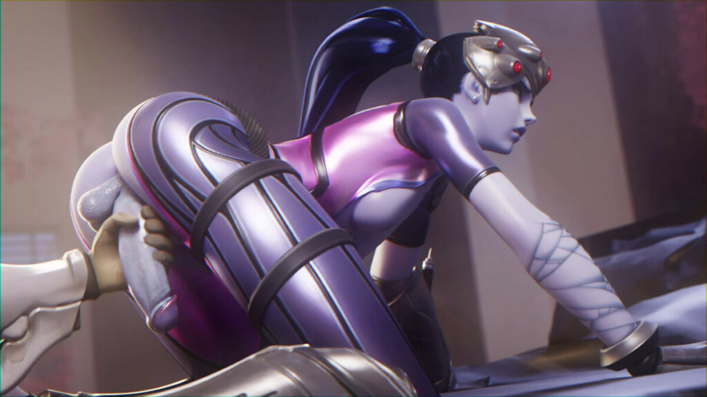Futa Widowmaker getting a Handjob