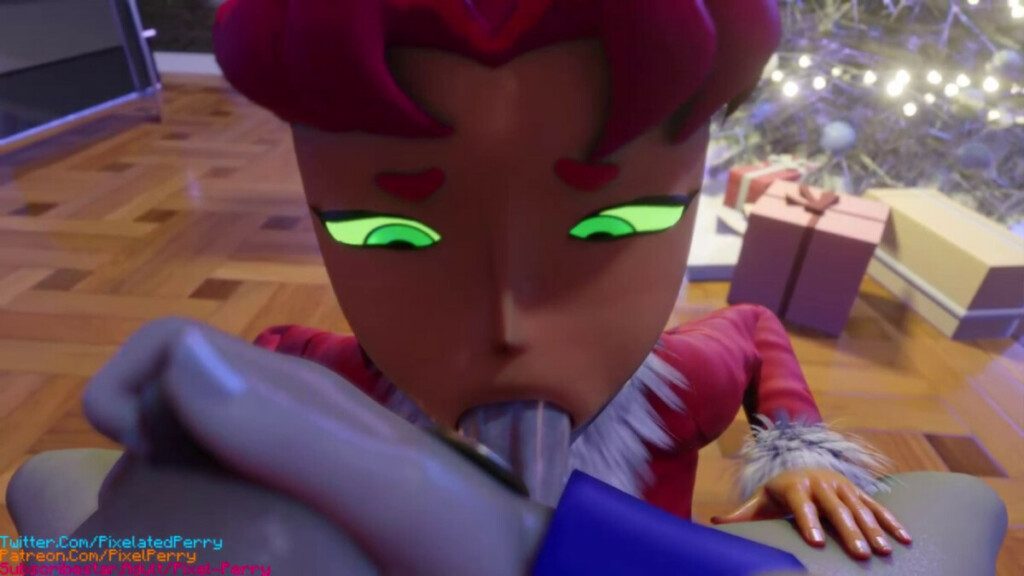 POV of Starfire sucking Raven futa cock