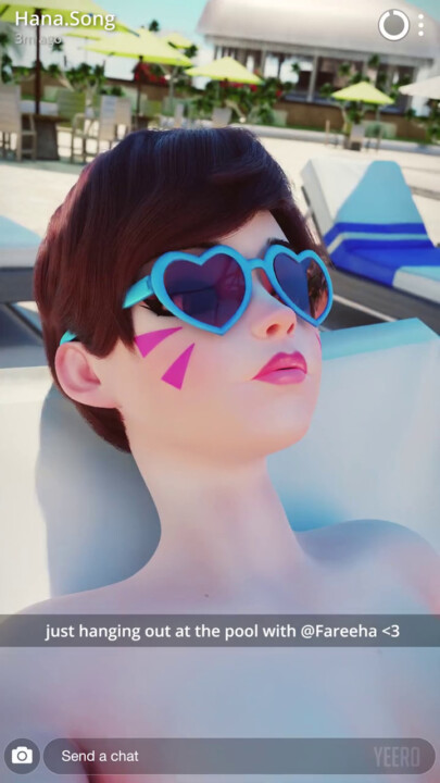D.va and Pharah by the pool