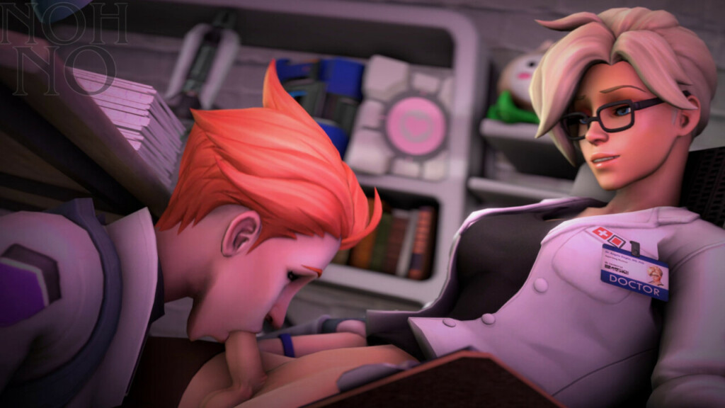 Moira sucking Futa Mercy