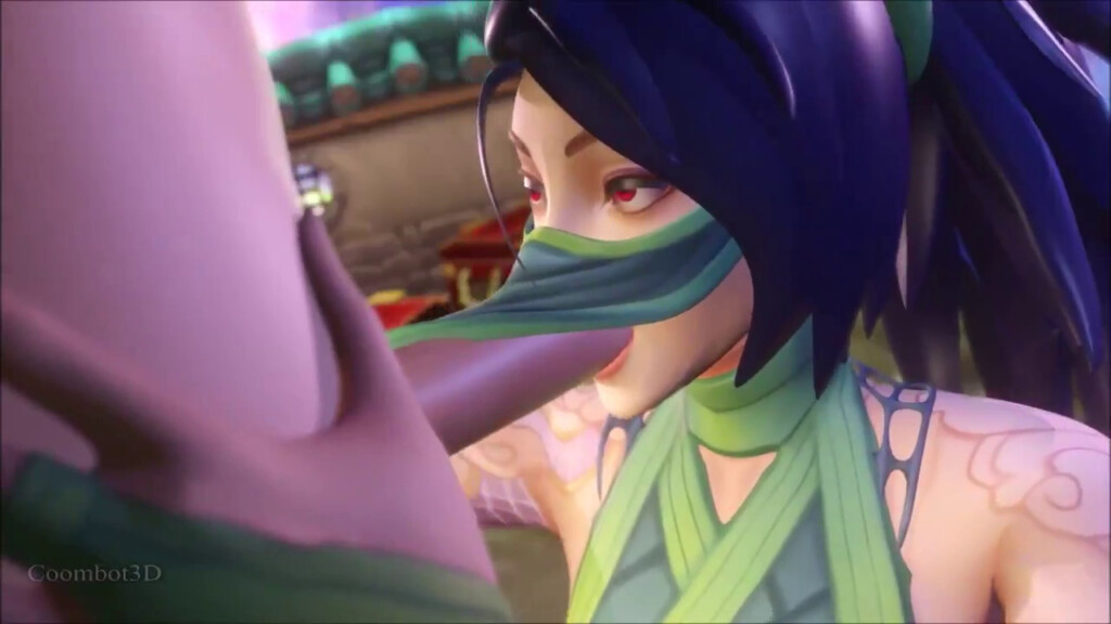 Classic Akali giving a blowjob