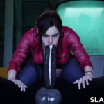 Claire Redfield gets throated by Mr.X