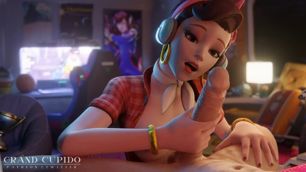 Cruiser D.va giving a handjob