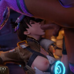 Tracer gets face fucked by Futa Sombra