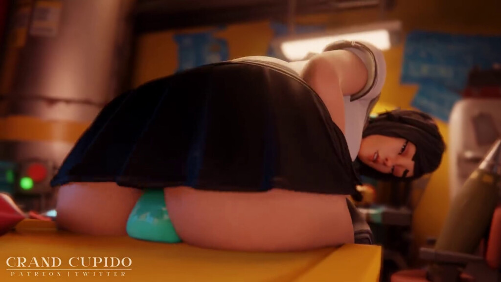 Tsuki riding a big dildo