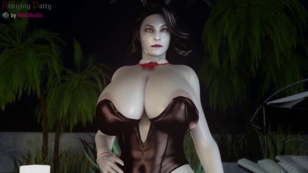 Bunny Lady Dimitrescu handjob and blowjob