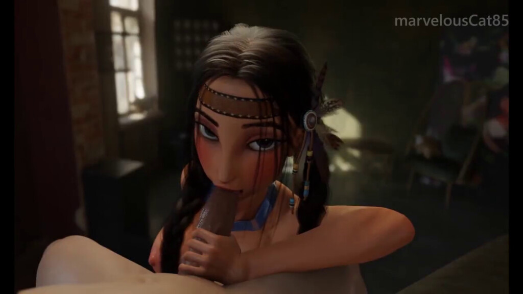 Pocahontas giving a blowjob