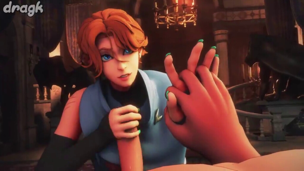 Sypha Belnades giving a handjob