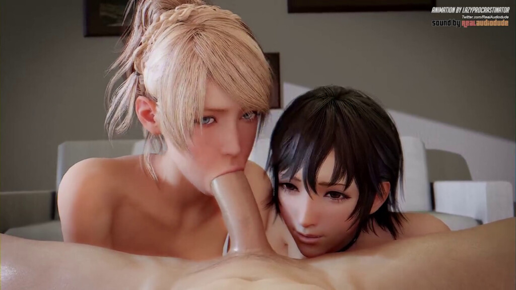 Lunafreya and Iris Blowjob