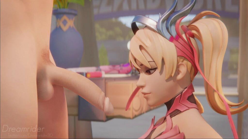 Pink Mercy Handjob and Blowjob