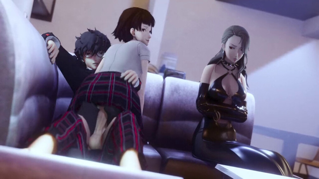 Sae waiting Joker to be done with Makoto