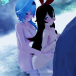 Amber and Futa Eula in hot spring