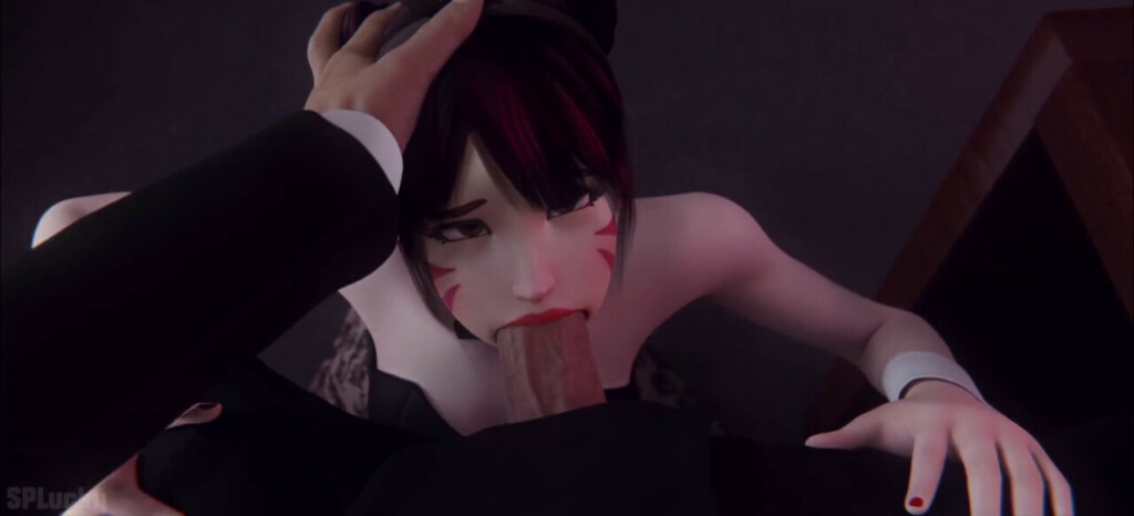 Bunny D.va giving a blowjob