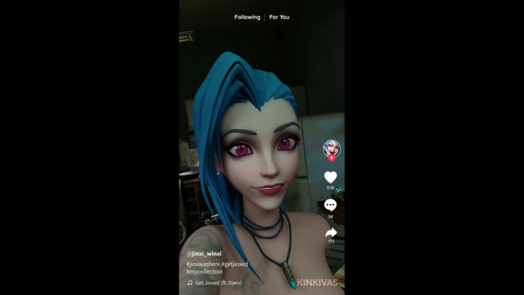 Jinx showing off her collection