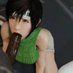 Yuffie blowing a Shinra soldier (Blacked)
