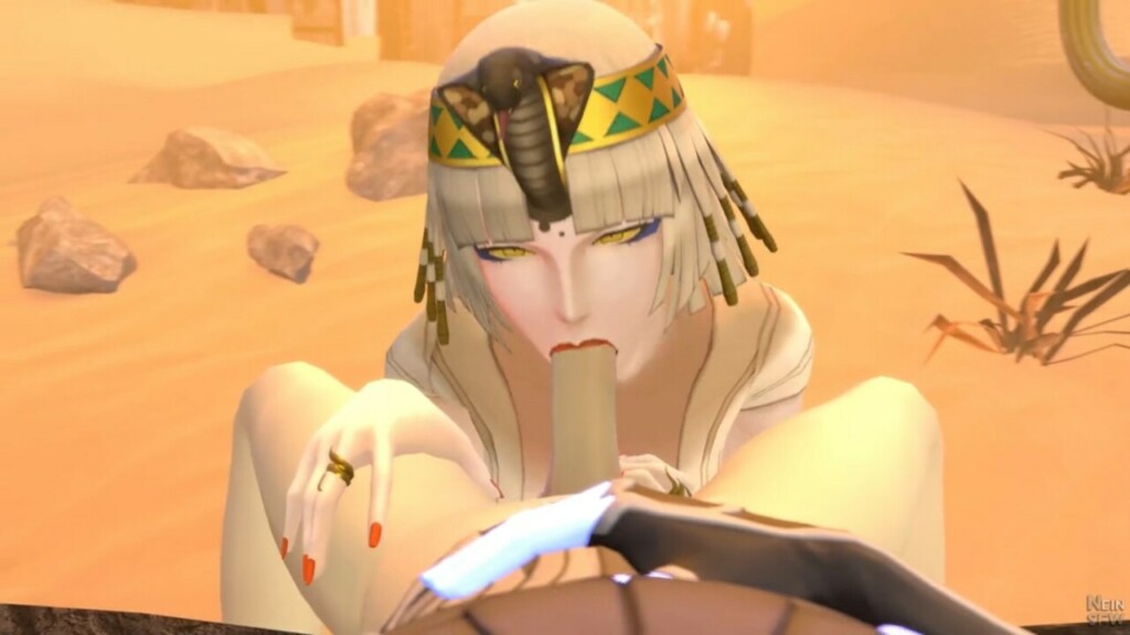 Clep[atra giving a blowjob