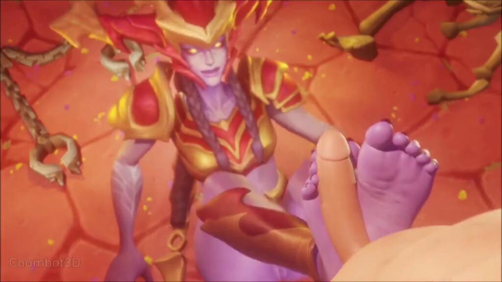 Shyvana giving a Footjob