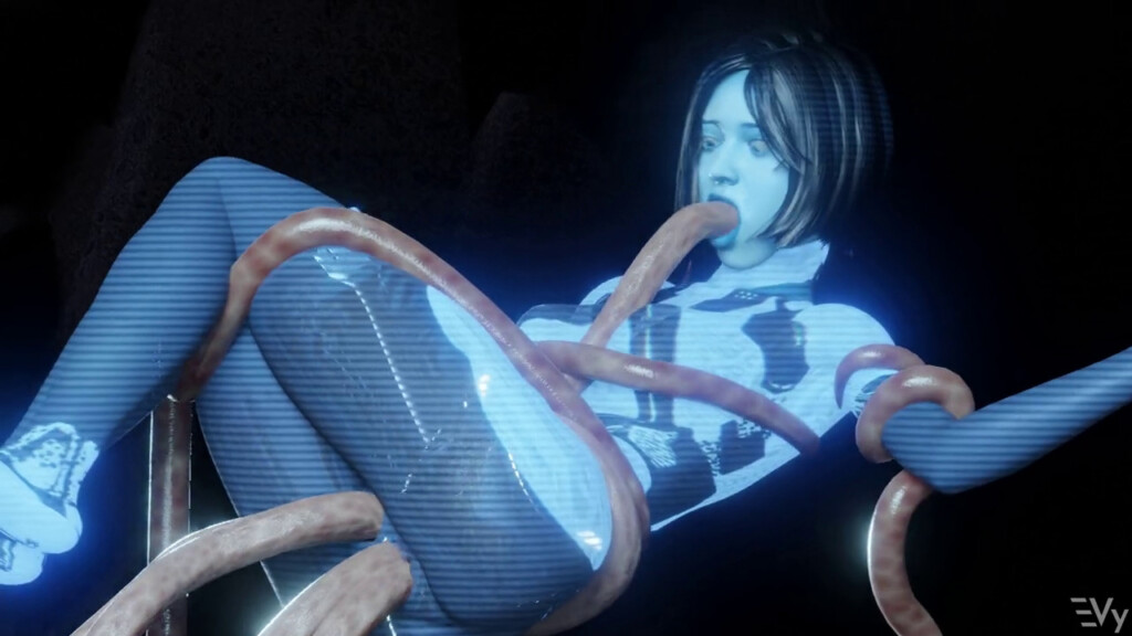 Cortana captured by tentacles