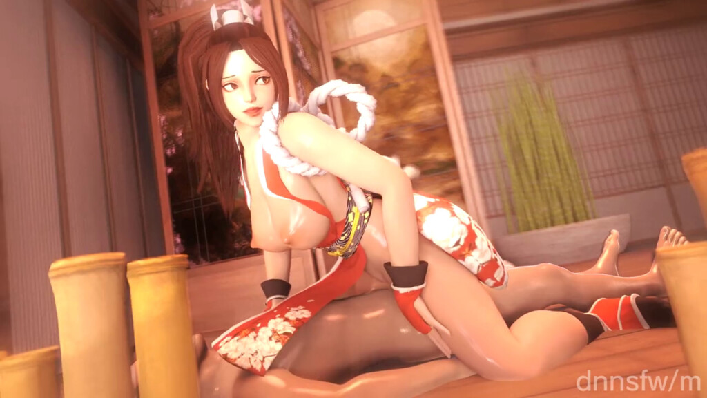 Mai Shiranui riding a lucky guy