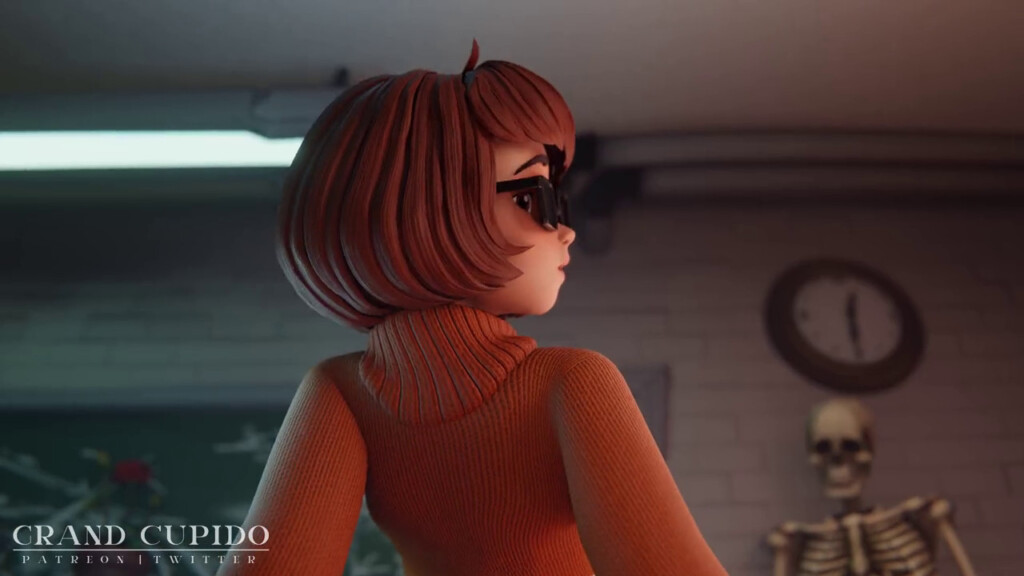 Velma Dinkley riding a dildo