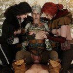 Fucking Ciri with Triss and Yennefer
