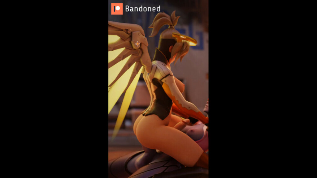 Futa Mercy riding Futa Widowmaker