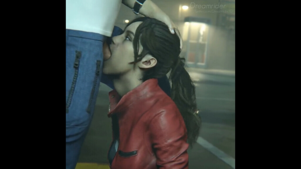 Claire Redfield deepthroating