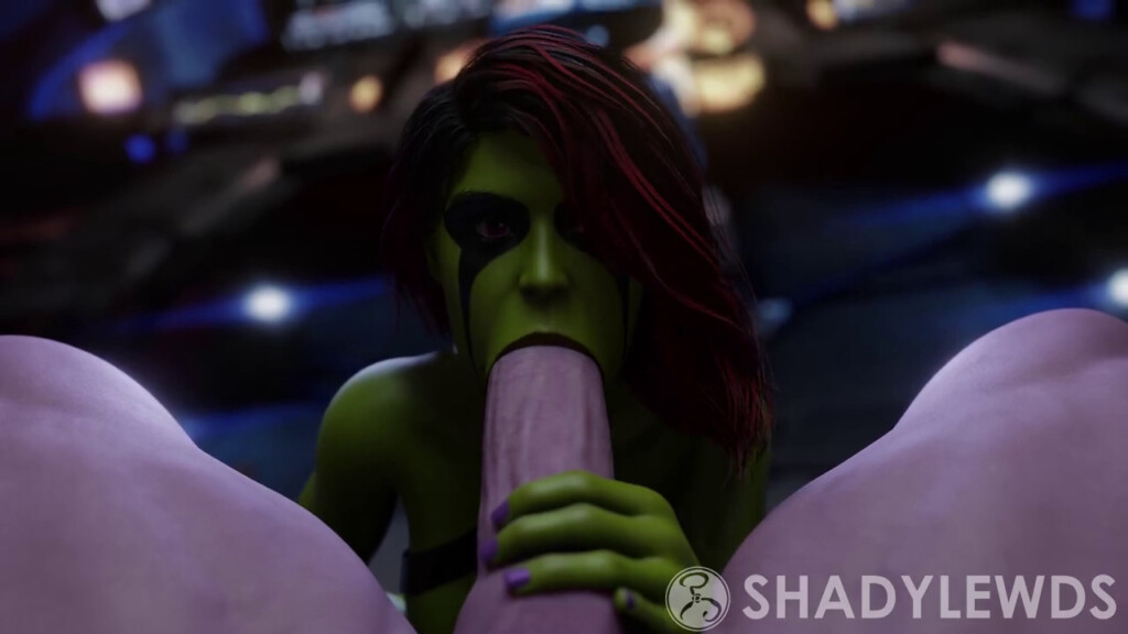 Gamora sucking a big cock