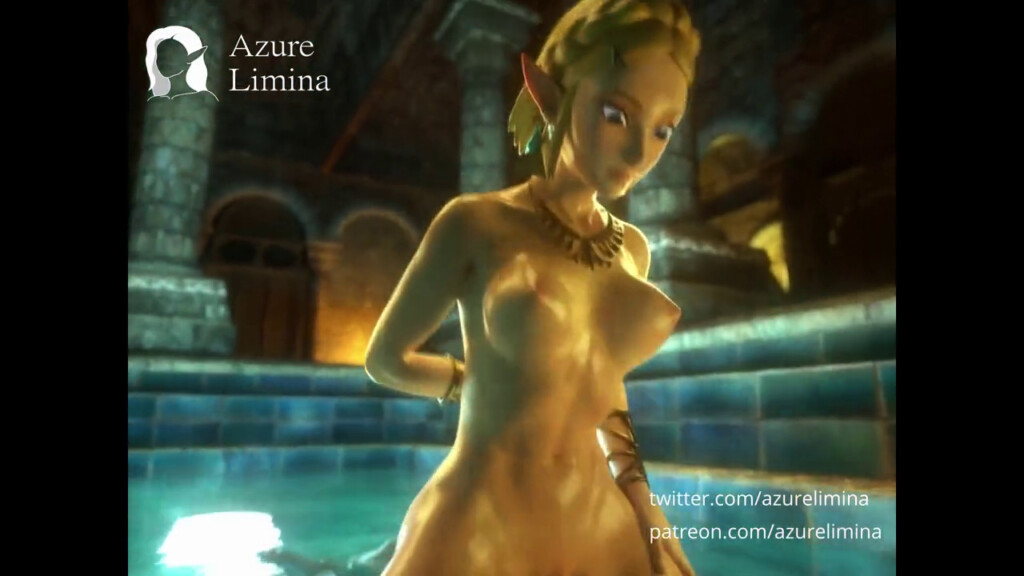Princess Zelda riding in the pool
