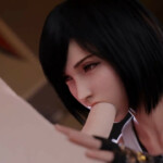 Short haired Tifa giving a BJ
