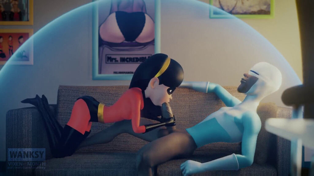 Violet having fun with Frozone