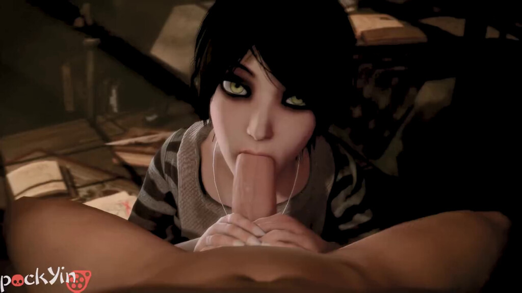 Alice giving a blowjob