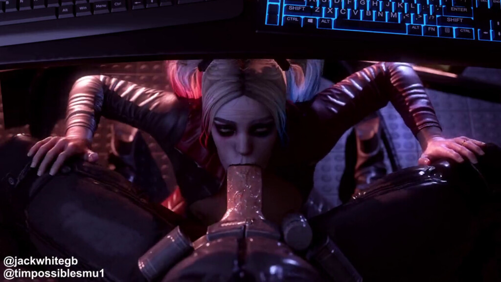 Harley Quinn under the table