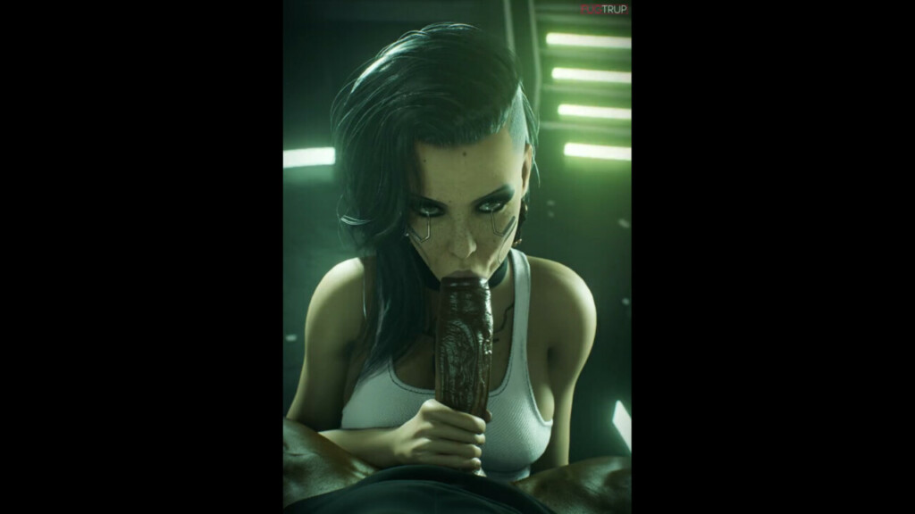 Rogue giving a blowjob
