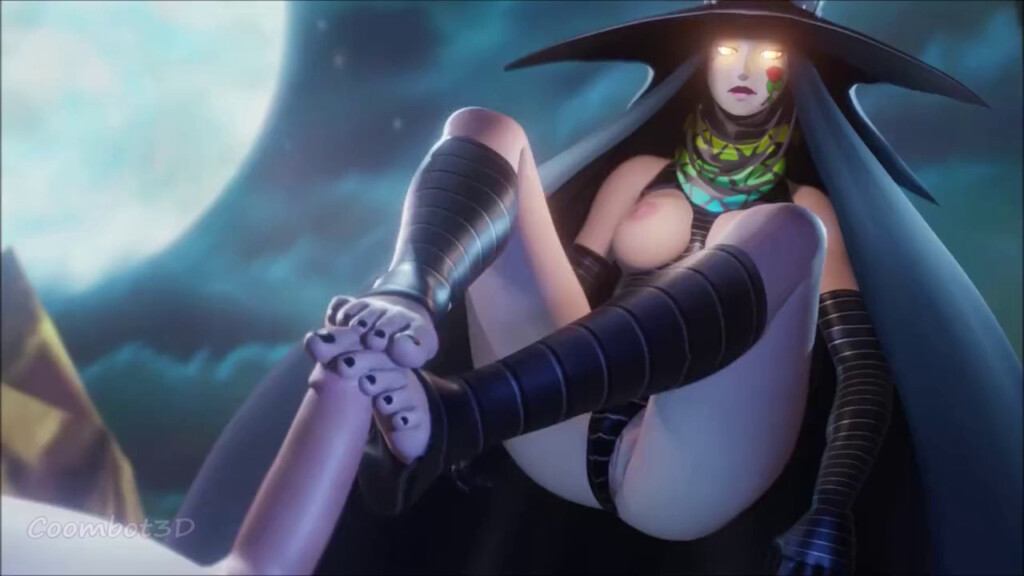 Scathach giving a footjob