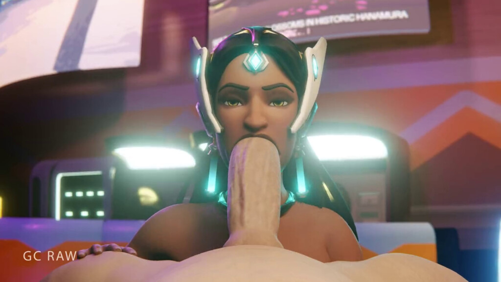 Symmetra sucking a thick cock